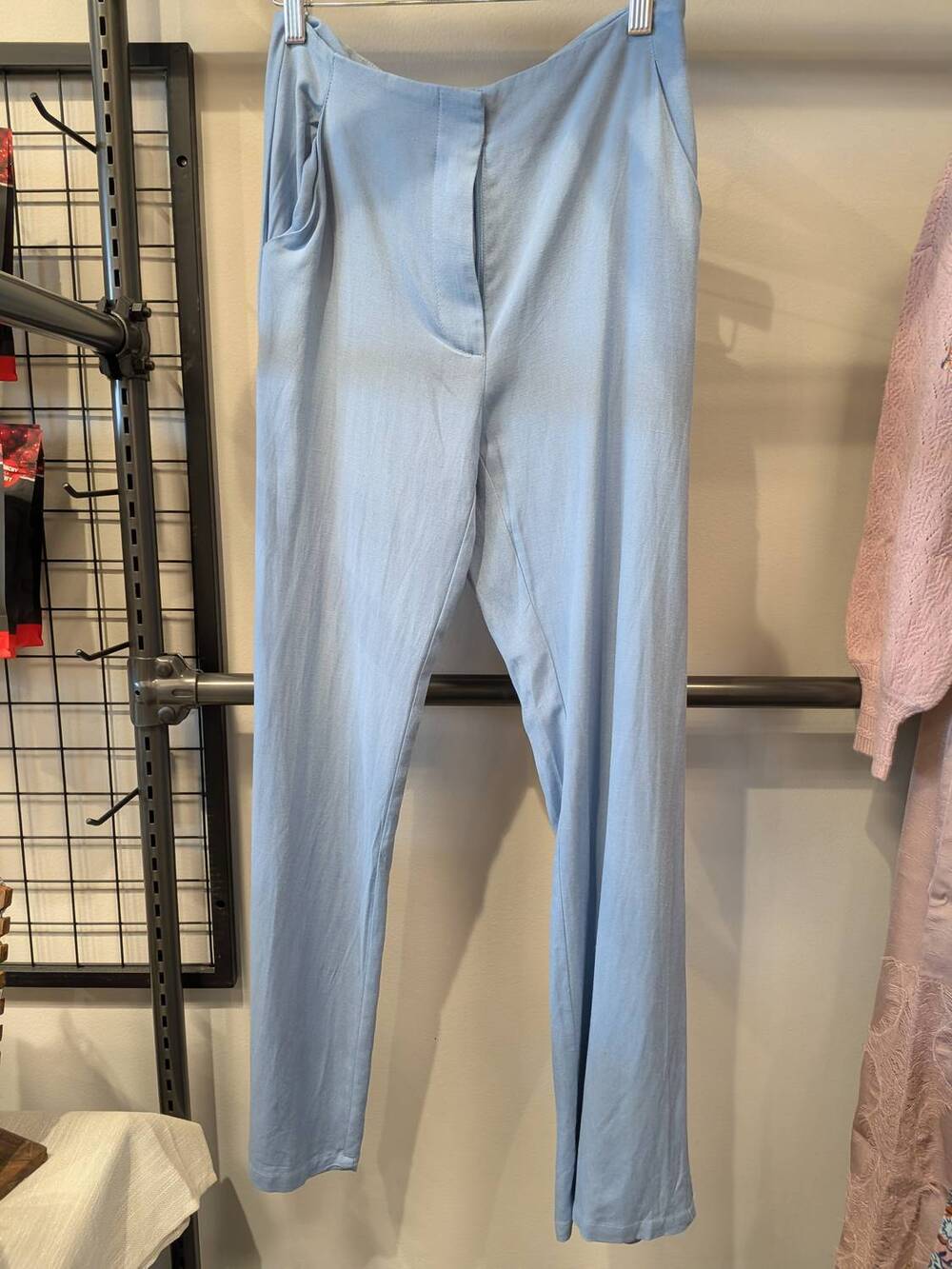 NEW EDIT BY NINE women's high waisted lined pants in sea blue